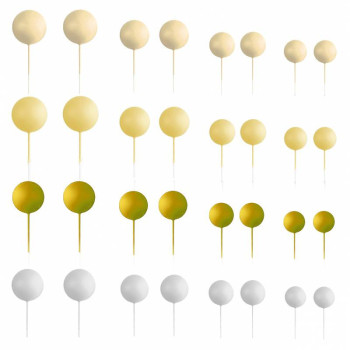 Set 32 Boules Décoratives avec Mix Jaune - Azucren