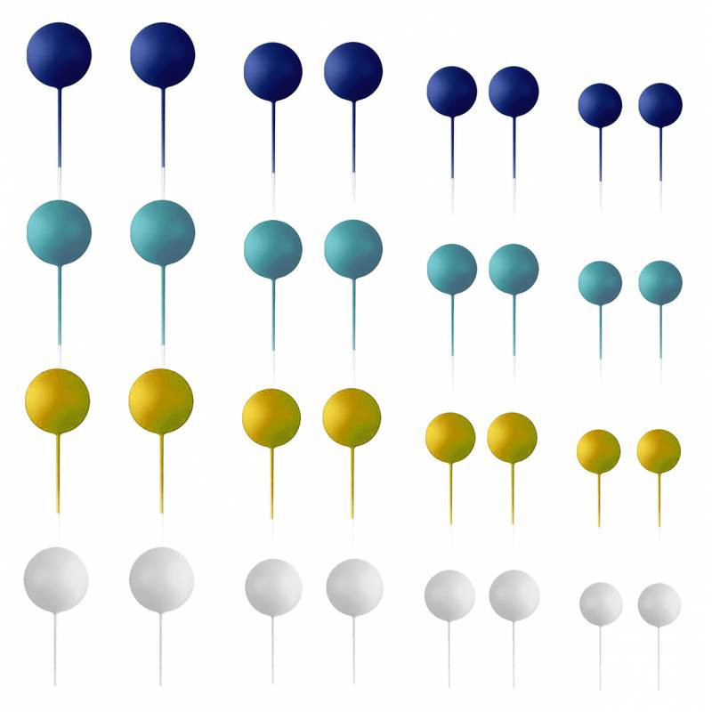 Set 32 Boules Décoratives avec Mix Bleu - Azucren Set 32 Boules Décoratives avec Mix Bleu - Azucren