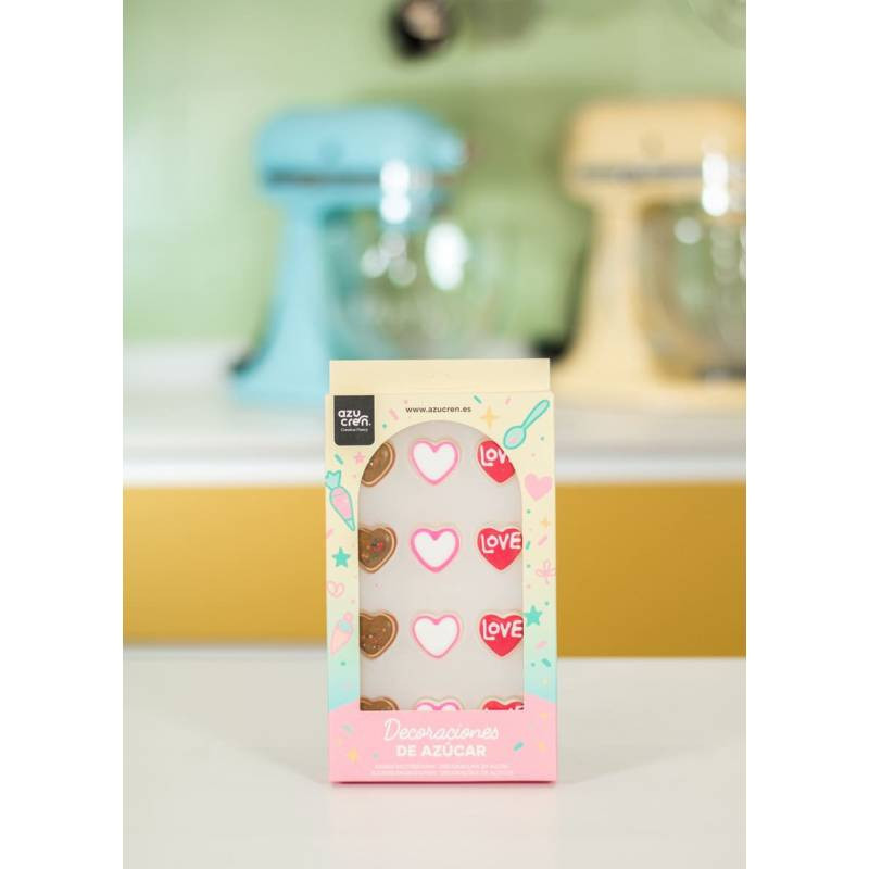 Décorations en Sucre Cœur Saint Valentin Set/12 Décorations en Sucre Cœur Saint Valentin Set/12