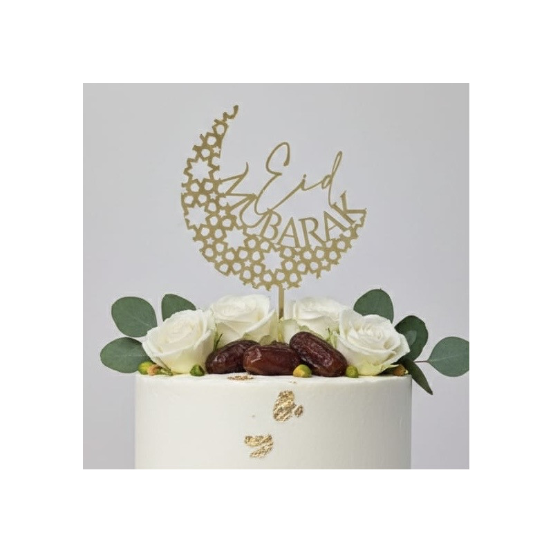 Topper cake Eid Mubarak à motifs