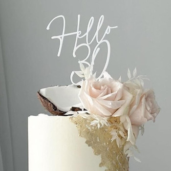 Topper cake modèle Hello + âge