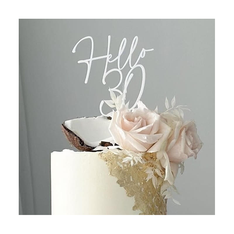 Topper cake modèle Hello + âge