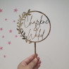 Topper cake modèle Cercle fleuri