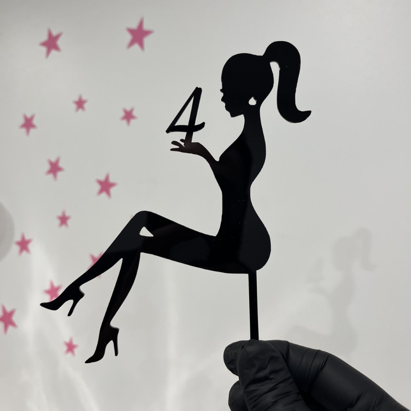 Topper cake personnalisé Modèle n°1 femme assise + âge
