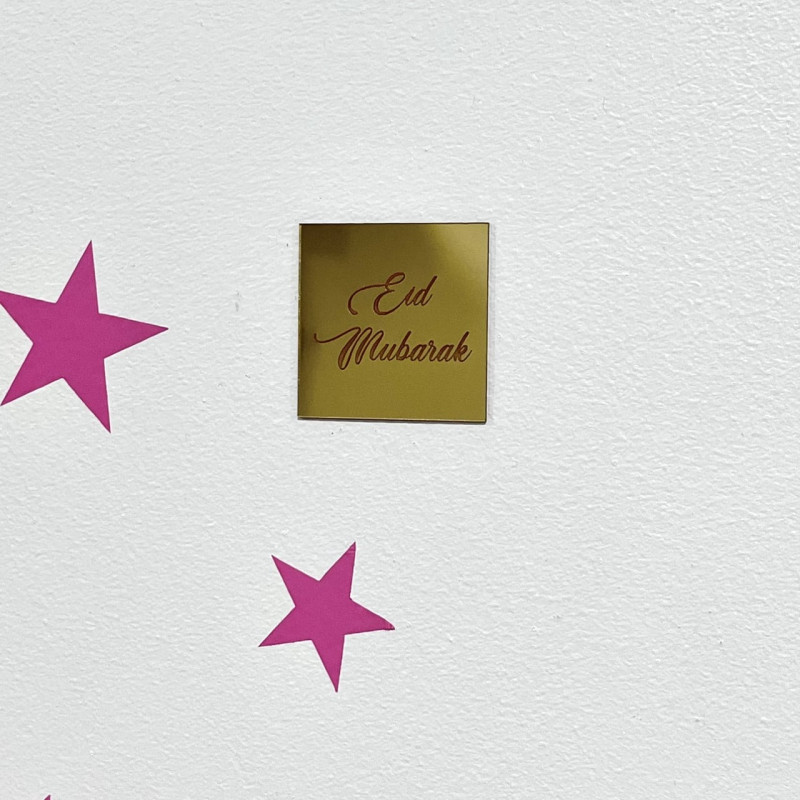 Étiquette plexi Eid Mubarak / Quantité mini 15 Étiquette plexi Eid Mubarak / Quantité mini 15