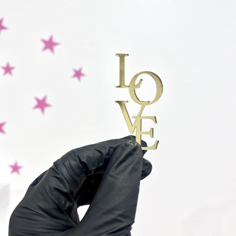 Face topper cupcake LOVE  / Quantité mini 10