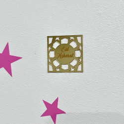 Étiquette plexi Eid Mubarak Modèle Calligraphie 2 / Quantité mini 15
